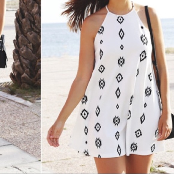 Zara Aztec Print Halter Mini Dress - Picture 2 of 5